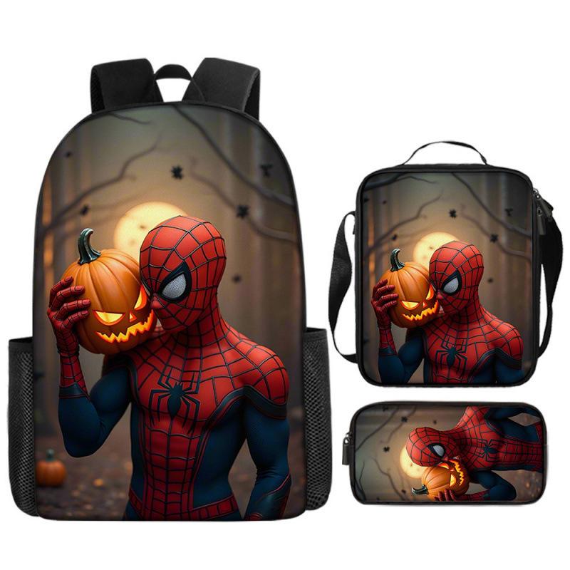 Spider-Man Backpack Set for Kids Toddler Halloween Backpack 3 Piece School Bag Street Style