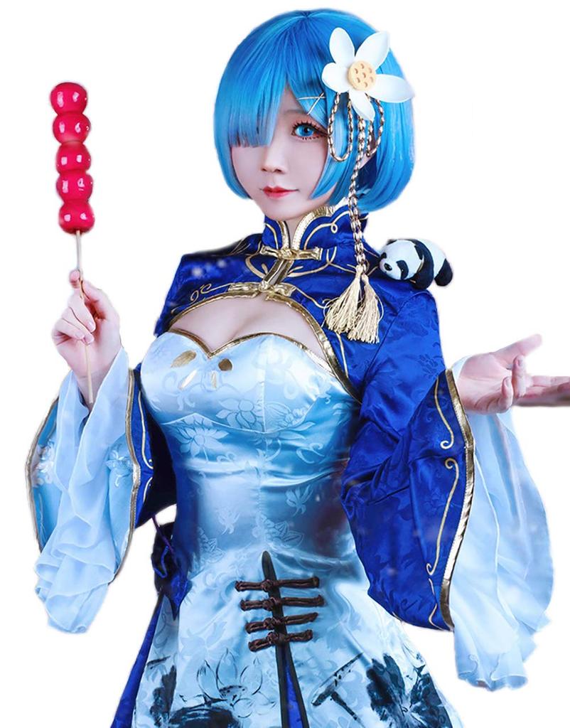 Жизнь в другом мире Рем Рам Косплей Китайское платье Наряд горничной Китайская одежда [milky time] ReZERO -Начало мира- ReZERO (Рем)