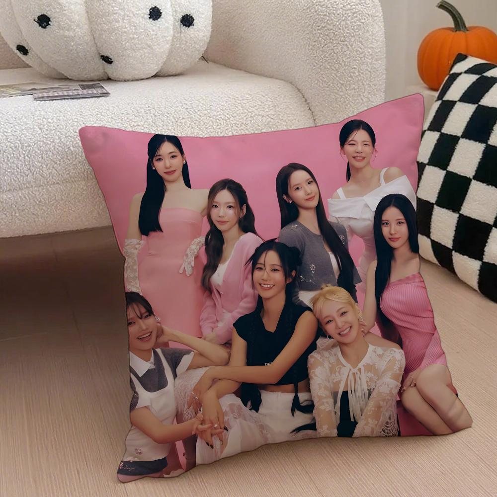 kpop energetic GGirls GGeneration Cushion Cover Throw Pillow Cover Hidden Button Durable Polyester Chair Cushion