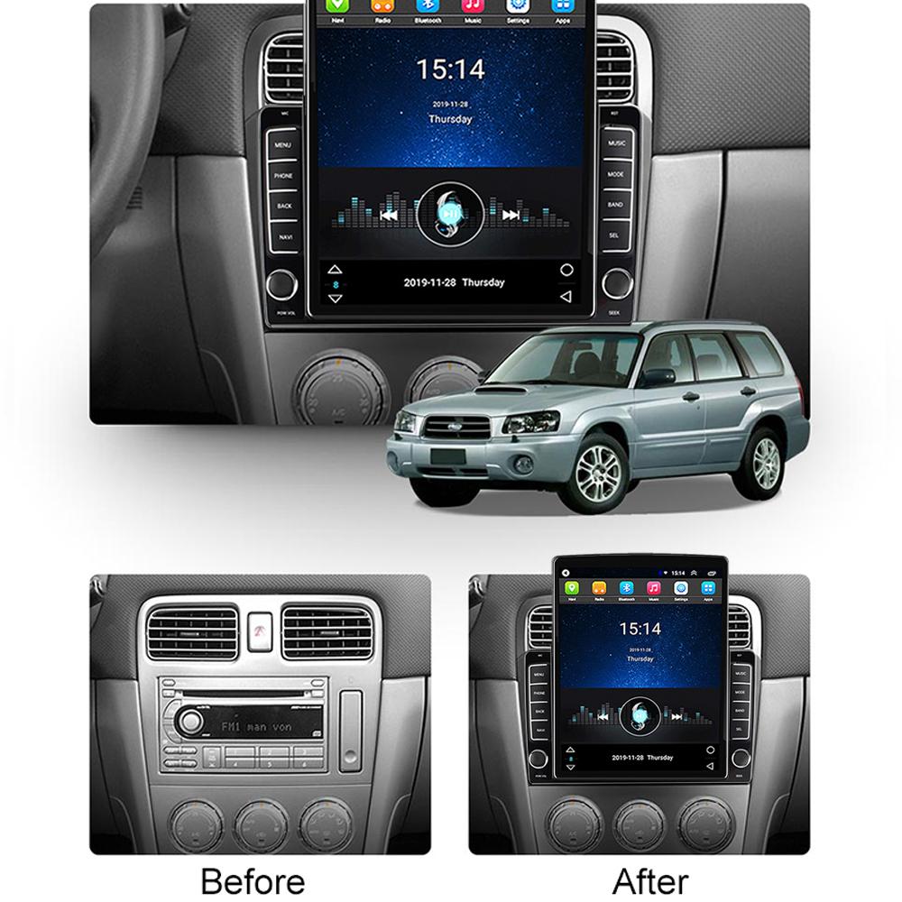 Автомобильное радио для Subaru Forester SG 2002-2008, 9,7-дюймовый Tesla, вертикальный экран, Carplay, Android, авторадио, мультимедийный плеер, 2 + 32 ГБ