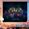 Funny RRubik CCube Hippie Wall Hanging Tapestries Art Science Fiction Room Home Decor Kawaii Room Decor