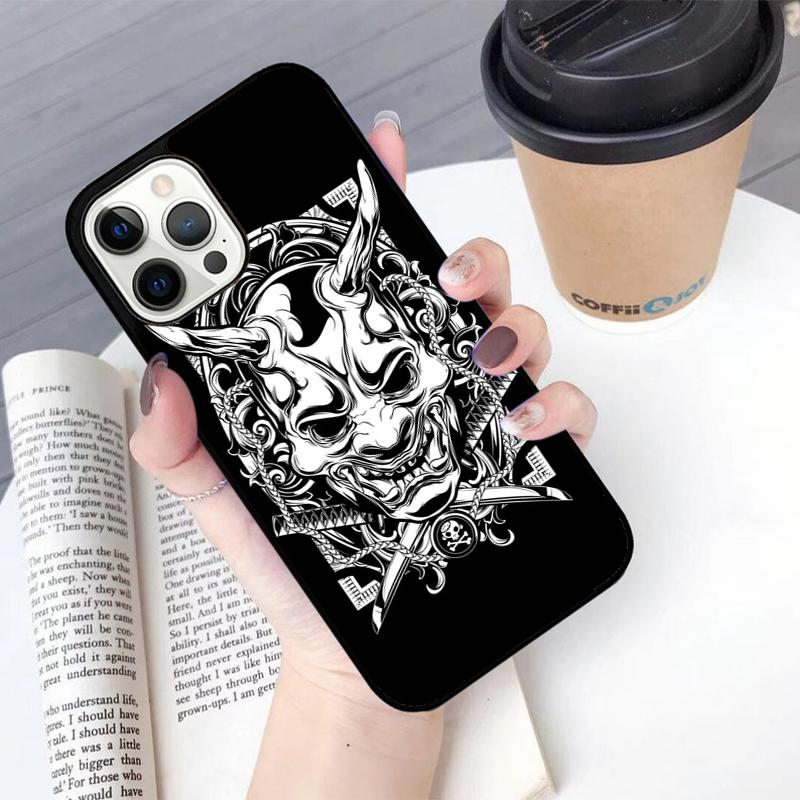 Samurai Oni Mask Mobile Phone Cases Cover For iPhone 17 Air 16 Plus Coque For iPhone 17 Air 16 15 14 12 13 11 Pro MAX XS