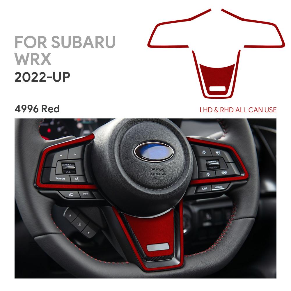 For Subaru WRX/ WRX STI 2024 2025 Car Steering Wheel Center Black Red Interior Auto Accessories Top Suede Trim Sticker