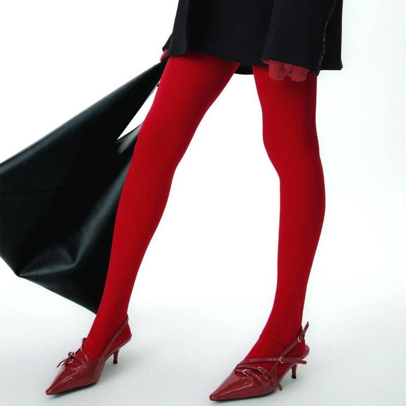 Красные колготки, женские прозрачные чулки, тонкое прозрачное нижнее белье, кружевные леггинсы, зимние женские колготки, чулки на ножках, нейлоновые красные боди, сексуальные колготки