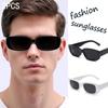 2pcs Fashion Small Frame Square Sunglasses Men Retro Sun Glasses Non-polarized Travel Fishing Hiking Eyewear