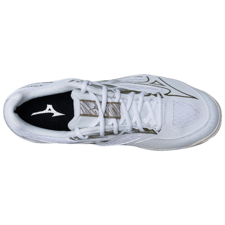 Mizuno Кроссовки для тренировок с амортизацией Thunderstorm, прочные, низкие, унисекс, белые/платиновые, V1GA222158