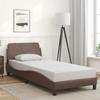 VidaXL Bed Frames with Headboard, Upholstered Bed with Slat Base, Single Bed with Feet, Bedroom Adult Bed, 373120