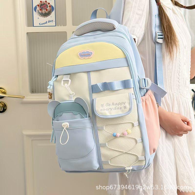 Schoolbag Japanese ins college style fresh and sweet schoolbag female high value junior high school students lightweight large capacity backpack