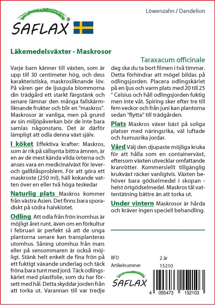 SAFLAX Garden in the Bag - Одуванчик - 200 семян - С субстратом в подходящем пакете - Taraxacum officinale