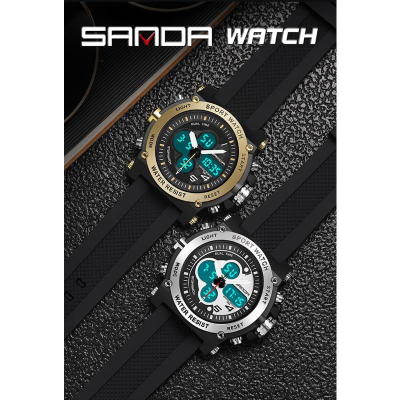 SANDA New Multifunctional Fashion Trend Sports Outdoor Multifunctional Electronic Watch