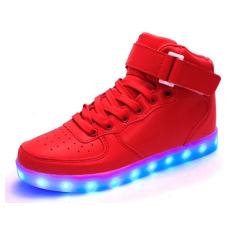 LED Light-Up High-Top Shoes, Casual Sports Sneakers for Boys and Girls