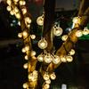 Solar Crystal Globe LED String Lights 20/100 LED 2/8 Lighting Modes Fairy Light Christmas Garland For Garden Party Decor 1PC/5PC