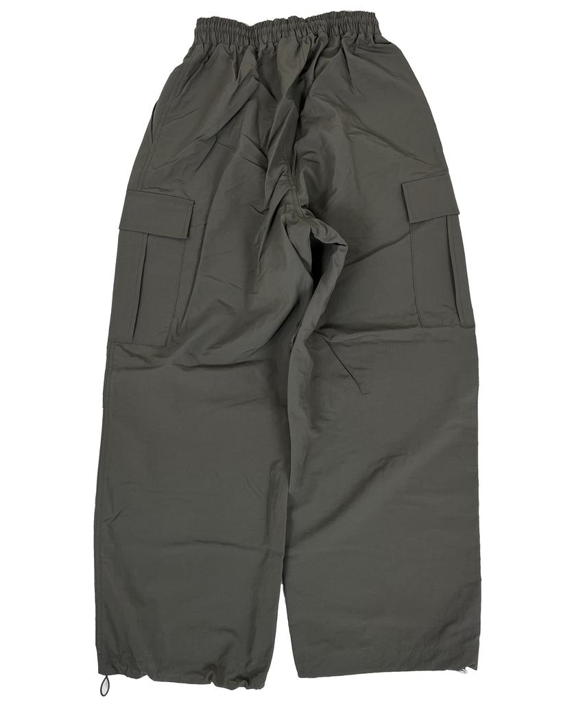 SK8ER ROCK Knee Tuck Cargo Nylon Wide Pants Dimgray