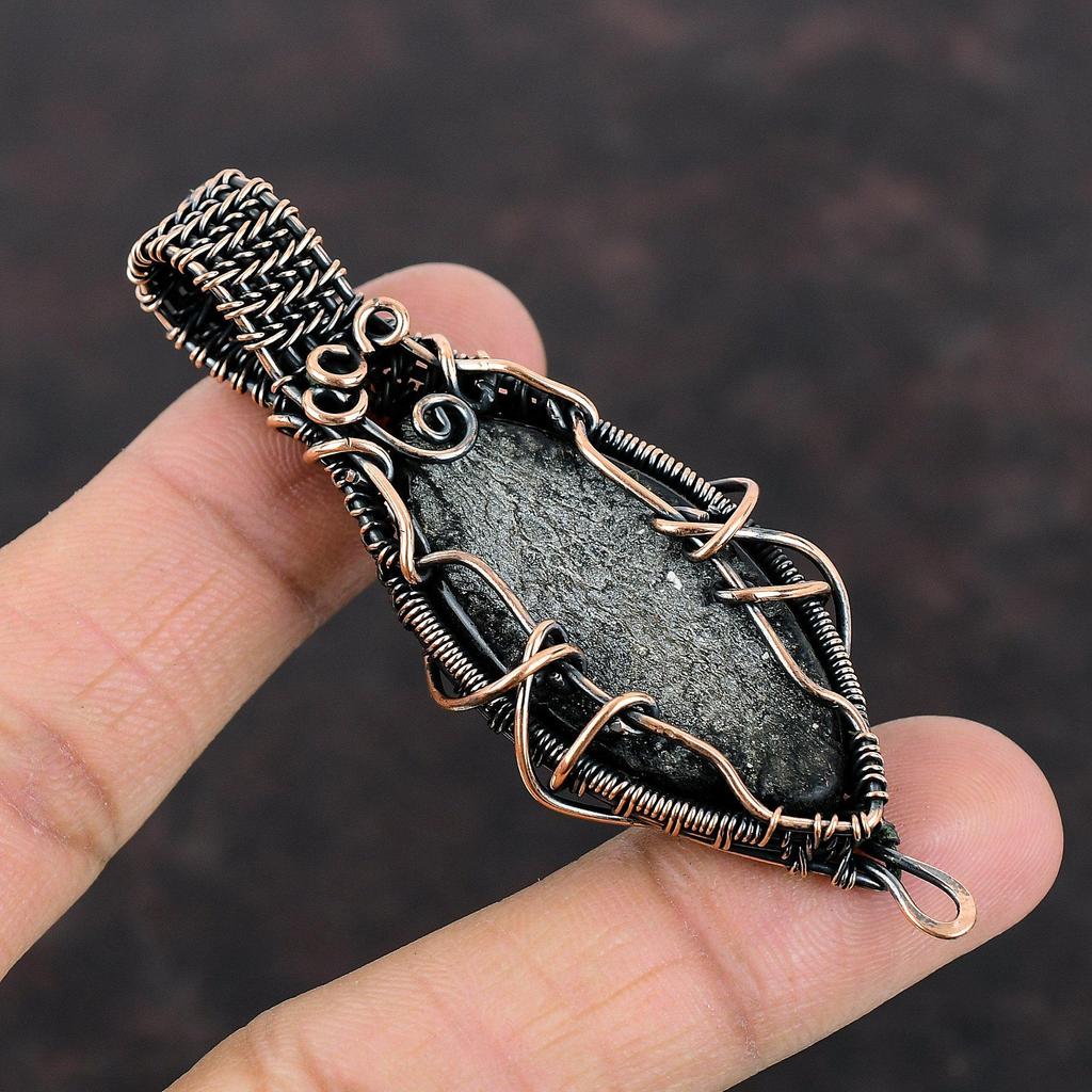 Черный цвет кулон от сглаза, медная проволока, обернутая кулоном от сглаза, оригинальный кулон с драгоценными камнями, медные украшения для подарка, кулон ручной работы