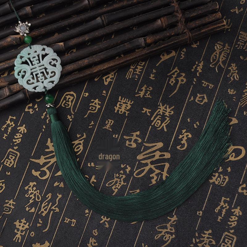 Имитация нефрита Фу Шоу Hanfu Подвеска с кисточкой на пояс с акцентами в виде фонарика и скатерти