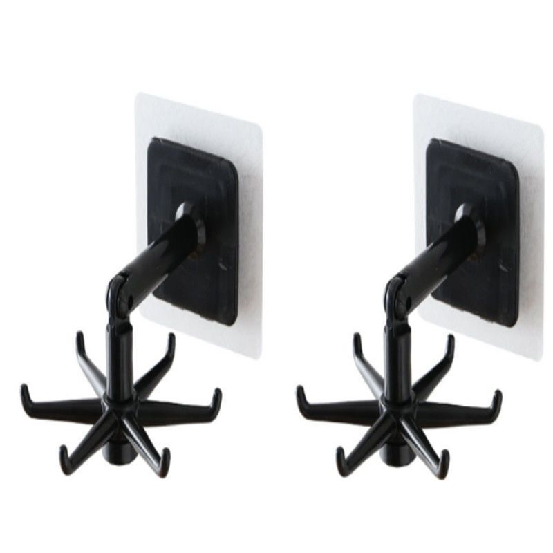 Универсальные крючки, вращающиеся на 360 градусов крючки для хранения с шестью когтями, вешалка для полотенец для ванной комнаты, кухонный органайзер, крючки для хранения без ударов