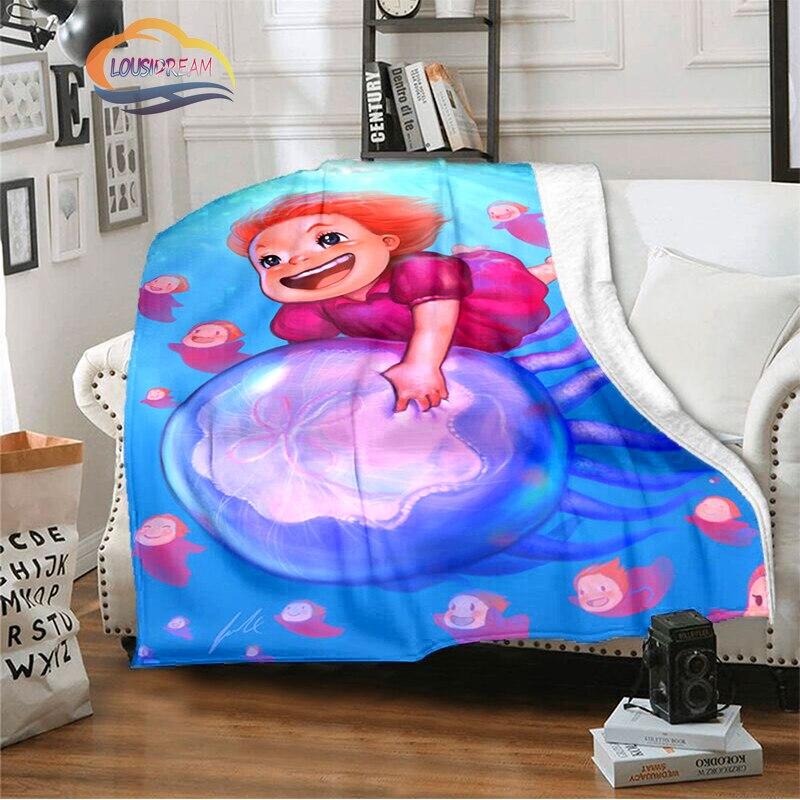 Ponyo on the Cliff, милое мультяшное одеяло Миядзаки Хаяо, одеяло из анимационной серии, одеяло «Четыре сезона» для детей и взрослых