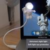 USB Ночник Белый Форма Астронавта Портативный Настольная Лампа для Чтения DC Для Компьютера ПК Портативный Источник 5V Светодиодная Лампа