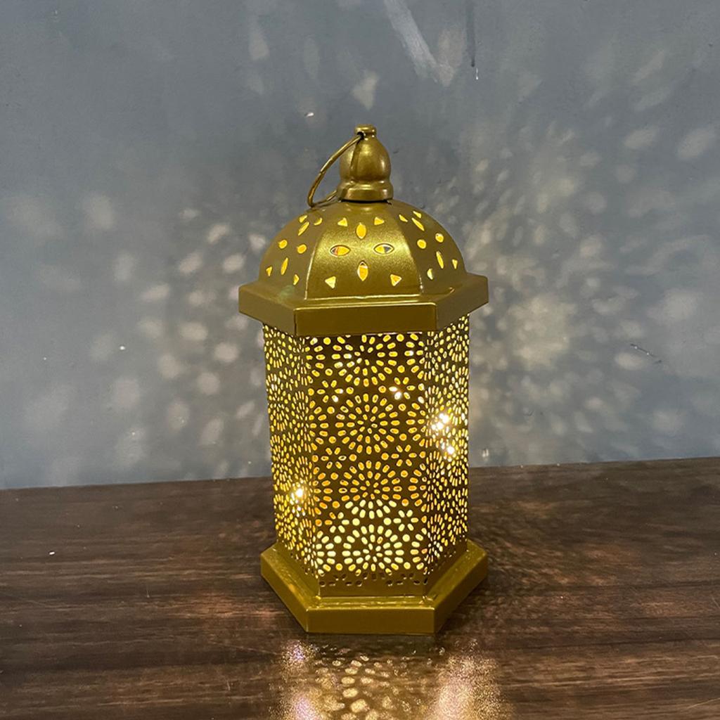 Middle East Arab Vintage Iron Art LED Lanterns Hanging Lamp Hollowed Out Metal LED Hanging Lighting for Home Decors