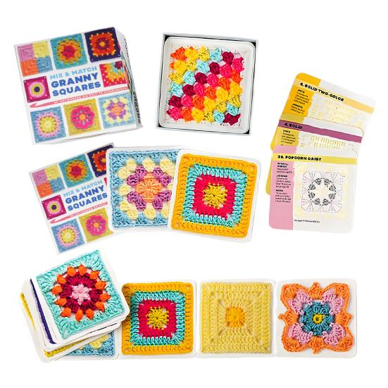 Колода карт «Бабушкин квадрат» 50 смешанных узоров для вязания крючком Колода карт Блоки для вязания крючком Одежда Аксессуары для взрослых Начинающий