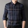 Autumn Shirt Men's New Youth Casual Fashion Plaid Lapel Thin Wool Men's Shirt Loose Men