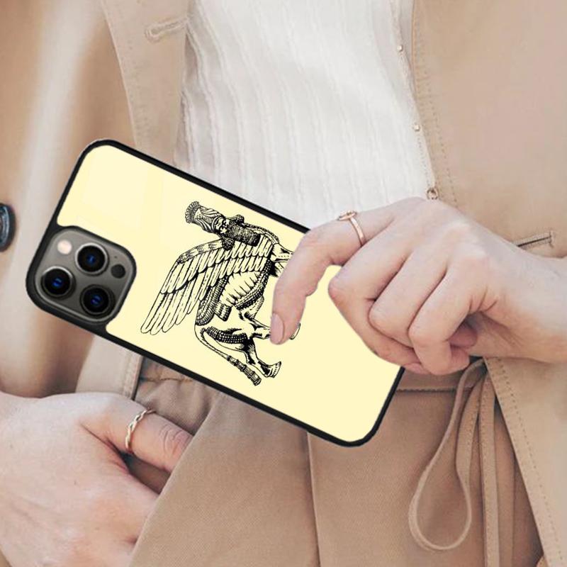 Ламассу Ассирийский Крылатый Лев Магнитный Чехол для Телефона ДЛЯ APPLE iPhone 17 Air 16 14 13 12 Pro Max 15 Plus Беспроводная Крышка MagSafe