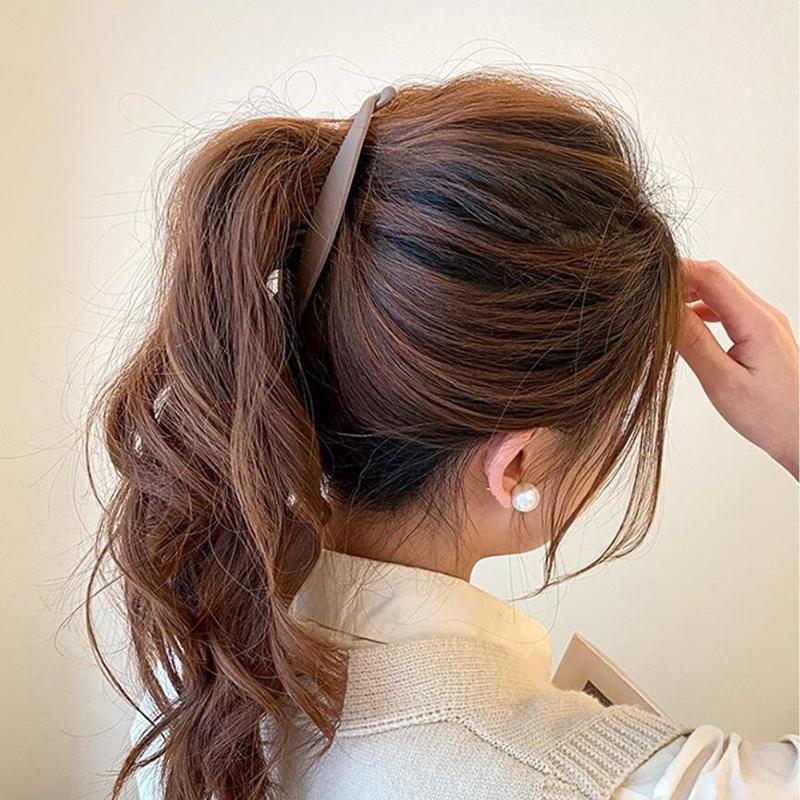 Модные заколки для волос в форме рыбки, однотонные, простые, в форме банана, для женщин и девочек, волнистые гребни, заколки для волос, зажимы для кос
