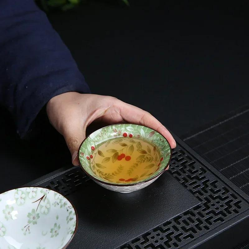 1 шт. китайская бутиковая керамическая чашка для чая, сине-белая фарфоровая чаша для чая, расписанная вручную, чашка для чая для путешествий и медитации, чайный набор 70 мл