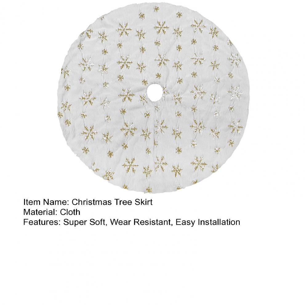 Юбка для рождественской елки, очень мягкая, износостойкая, простая установка, снежинка, круглый коврик для украшения рождественской елки, меховой ковер