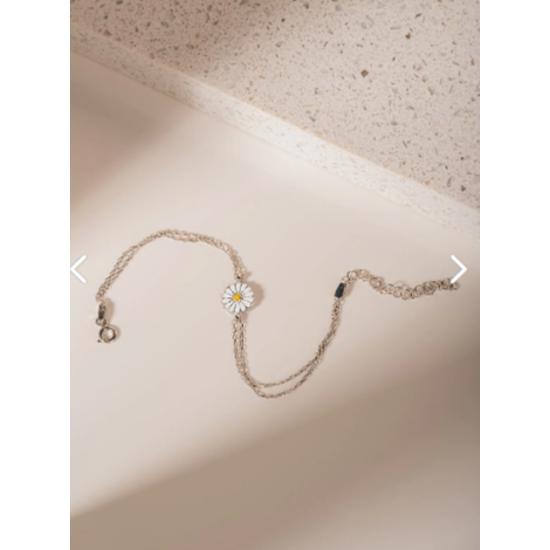 Браслет из стерлингового серебра 925 пробы с узором «Маргаритка»