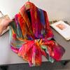 Jinque Yun Encryption Yourou Gauze Printing Spring And Summer Silk Scarf Large Long Scarf Travel Shawl Sunscreen Women'S Scarf Headscarf