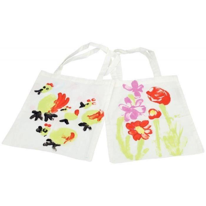 Sac à décorer - Blanc - 37 x 42 cm - Coton - Mixte - Pas de fermeture