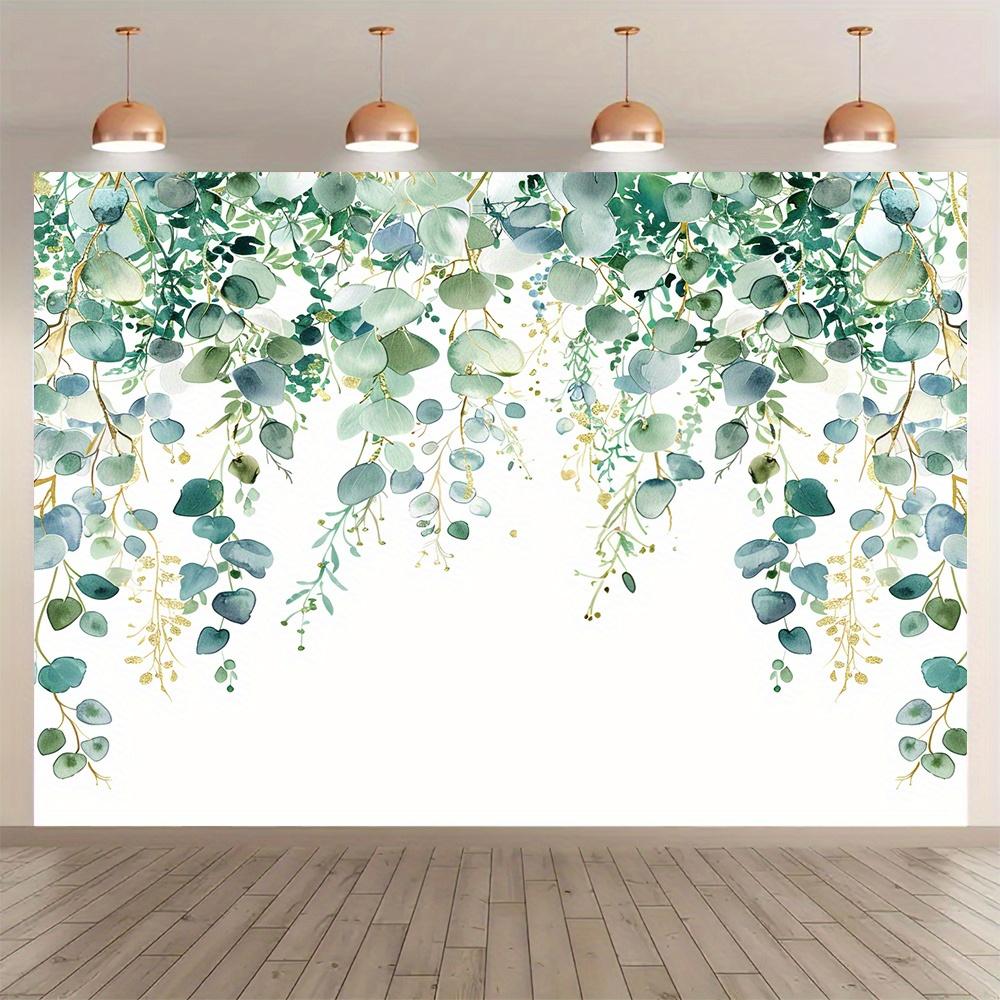 1 piece golden-green eucalyptus leaf sexy see-through birthday party background cloth party decoration background prop