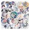 10/50pcs Cute Art Flower Cartoon Moon Aesthetic Stickers Laptop Notebook Suitcase Phone Label Decoration Sticker