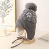 New women's autumn and winter face small fleece jacquard wool hat outdoor travel cold warm hat big head circumference knitted hat