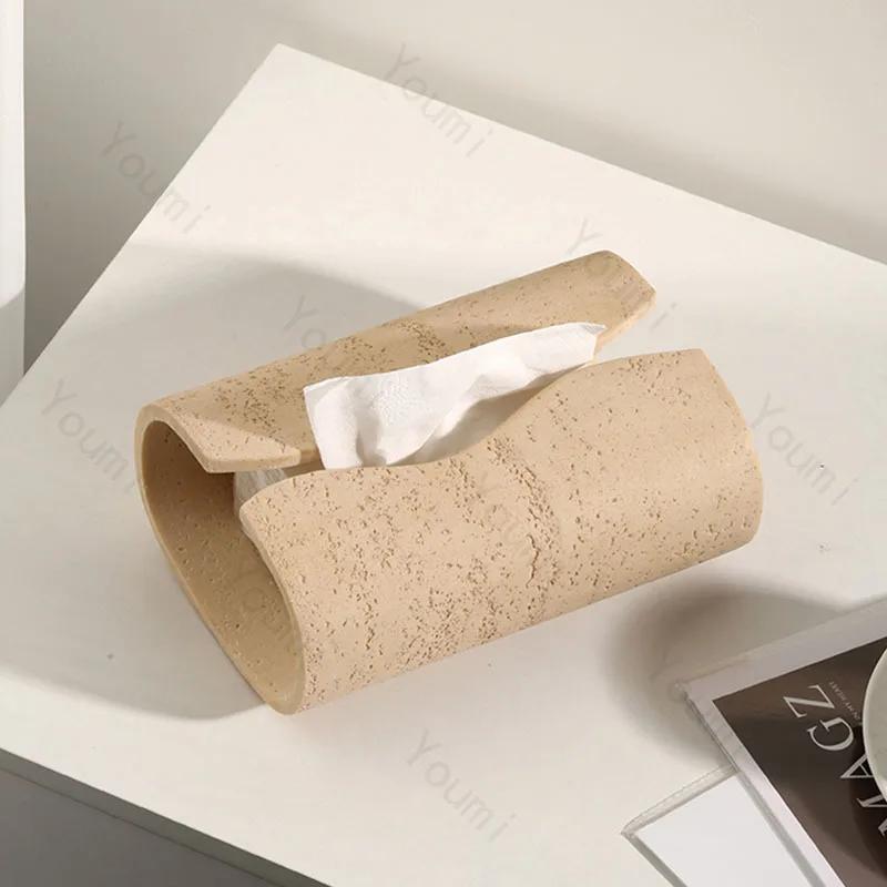 Креативный светильник для коробки для салфеток из песчаника, роскошный высококачественный держатель для коробки для салфеток для домашнего декора, современное украшение для гостиной, коробки для салфеток