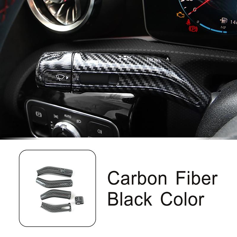 Car Carbon Fiber Pattern Shift Lever Wiper Rod Cover Trim For Mercedes Benz A B CLA GLB GLA Class W177 W247 C118 W118 X247 H247