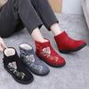 Winter Old Beijing Cloth Shoes Women's Cotton Shoes Ethnic Style Short Boots Velvet Warm Mother Shoes Chinese Style Embroidered Women's Cotton Boots