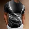 Men's T Shirt Curved Radiance Graphic 3D Printed T-shirts Casual Loose Short Sleeve Tees Oversized Men Clothing Tops