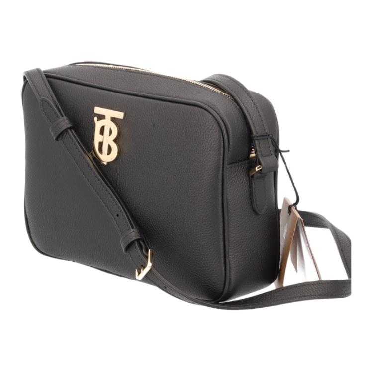 Burberry Iconic Logo Leather Camera Bag Women Shoulder Bag Black 80751581