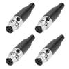 Uxcell 4-контактный мини-разъем XLR female TA4F Адаптер Комплект из 4 шт. Черный Микрофон Аудиомикшер Диктофон Звуковая карта Динамик Сценический свет