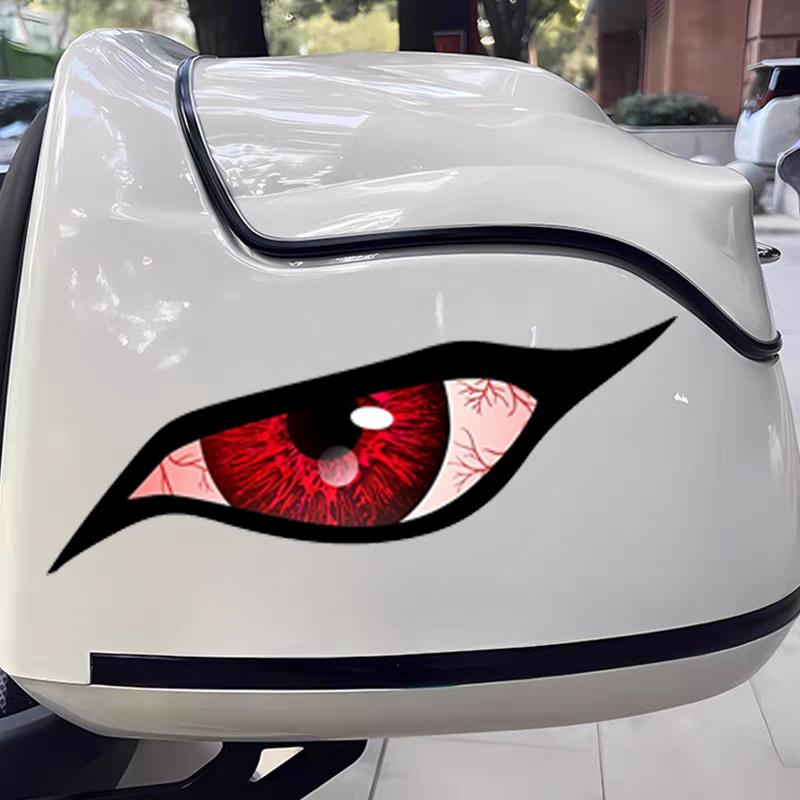 Автомобильная наклейка 3D Глянцевая Красная Аниме Глаз Автомобильная Наклейка - Для Зеркала Заднего Вида Бокового Зеркала, Привлекательный Дизайн Глаза Персонажа Наклейка