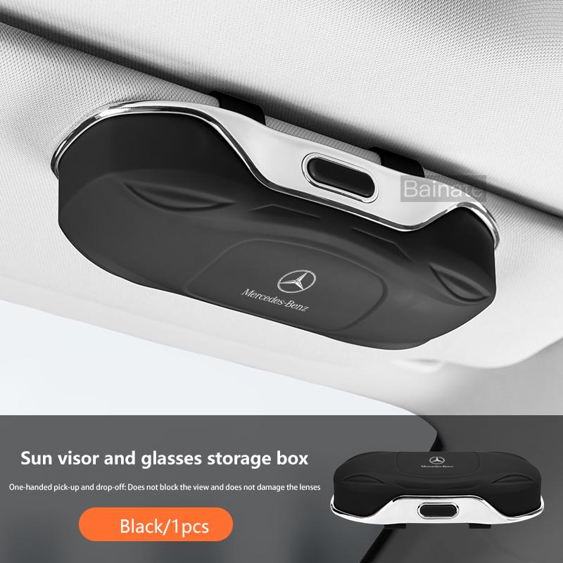 For Mercedes Benz GLB GLC GLE SLC W203 W204 W176 W205 AMG Car Visor Sunglasses Glasses Case Glasses Holder Clip Box Accessories BC2
