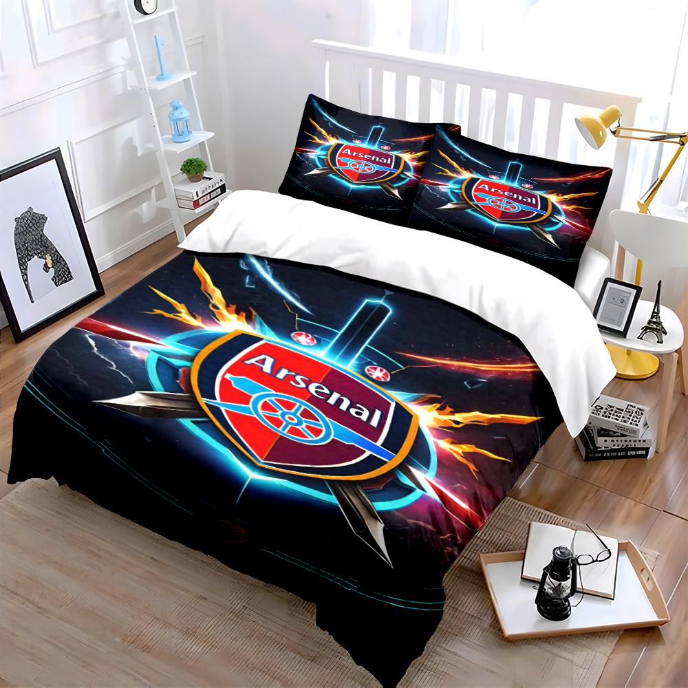 Arsenal Logo Bedding Set with Sword Design Bedding set (1 duvet cover, 2 pillowcases, duvet not included)