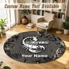 Round Rug Custom NameScorpions Pattern Non Slip Carpet Home Floor Decor