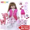 KEIUMI 60 Cm Newborn Girl Realistic Reborn Baby Doll Cloth Body 24 Inch Fashion Reborn Boneca Toy For Toddler Birthday Gifts