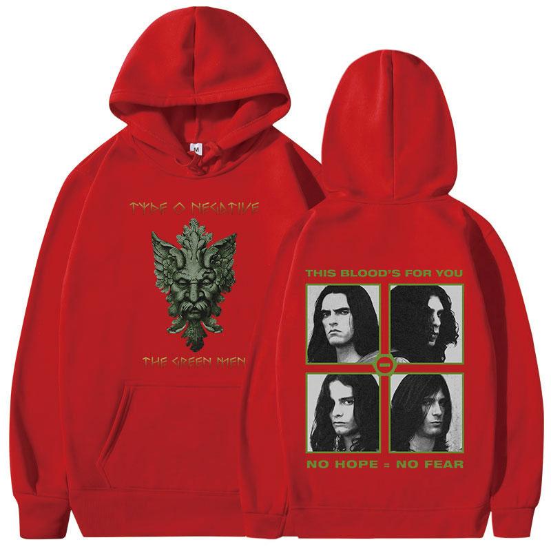 Rock Band Type O Negative Худи Зеленый Человек Готические Металлические Толстовки с Капюшоном Мужские Винтажные Хип-Хоп Оверсайз Пуловеры Унисекс