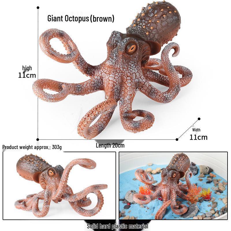 Фигурки-модели морских животных: Акула, Дельфин, Молотоголовая акула, Краб, Кальмар, Морская звезда для образования детей