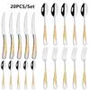 Gold Tableware Cutlery Set 304 Stainless Steel Flatware Kitchen Dinner Fork Spoon Knife Western Dinnerware Set Home Party