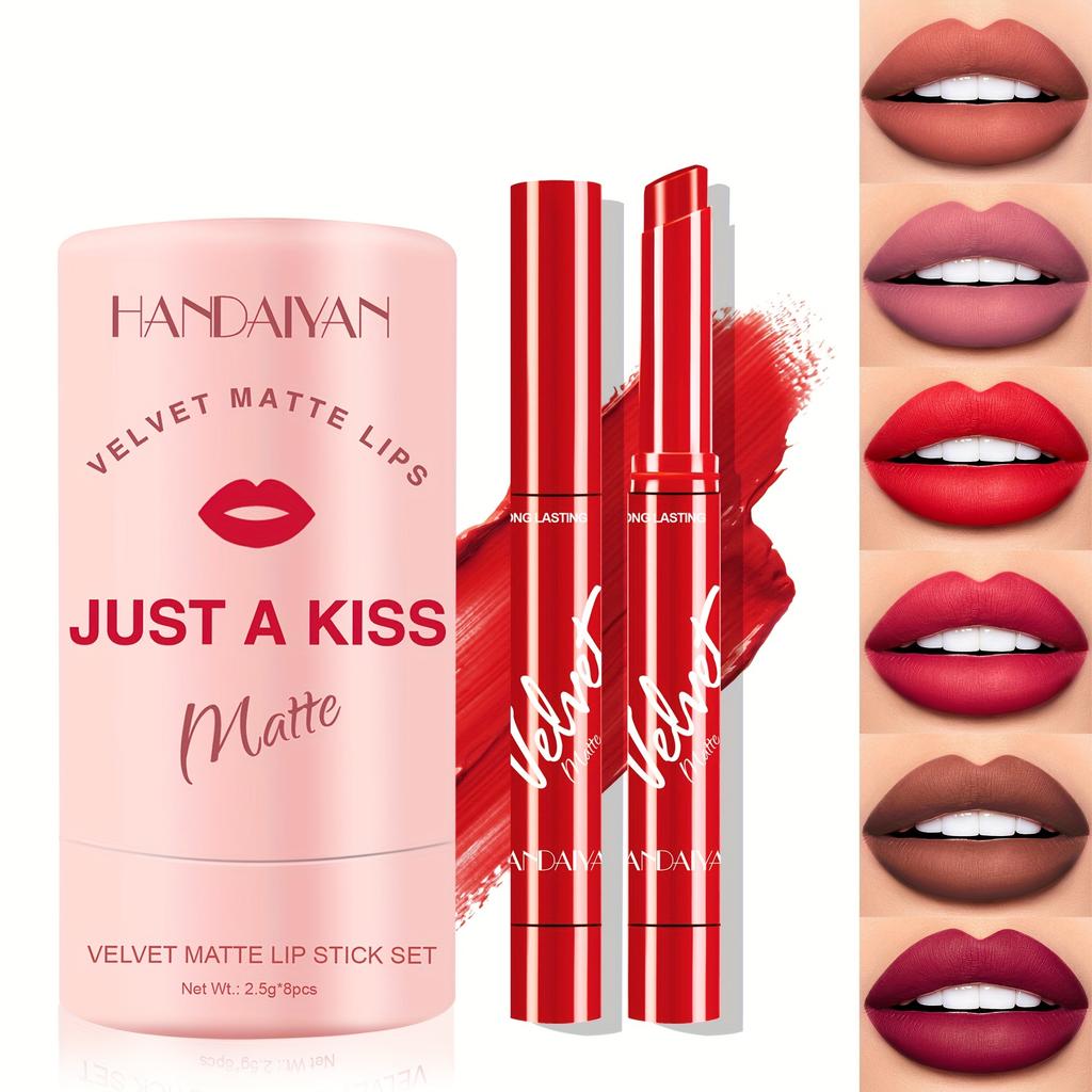 Легко раскрашиваемый набор бархатных матовых помад, легко размазываемая увлажняющая помада
